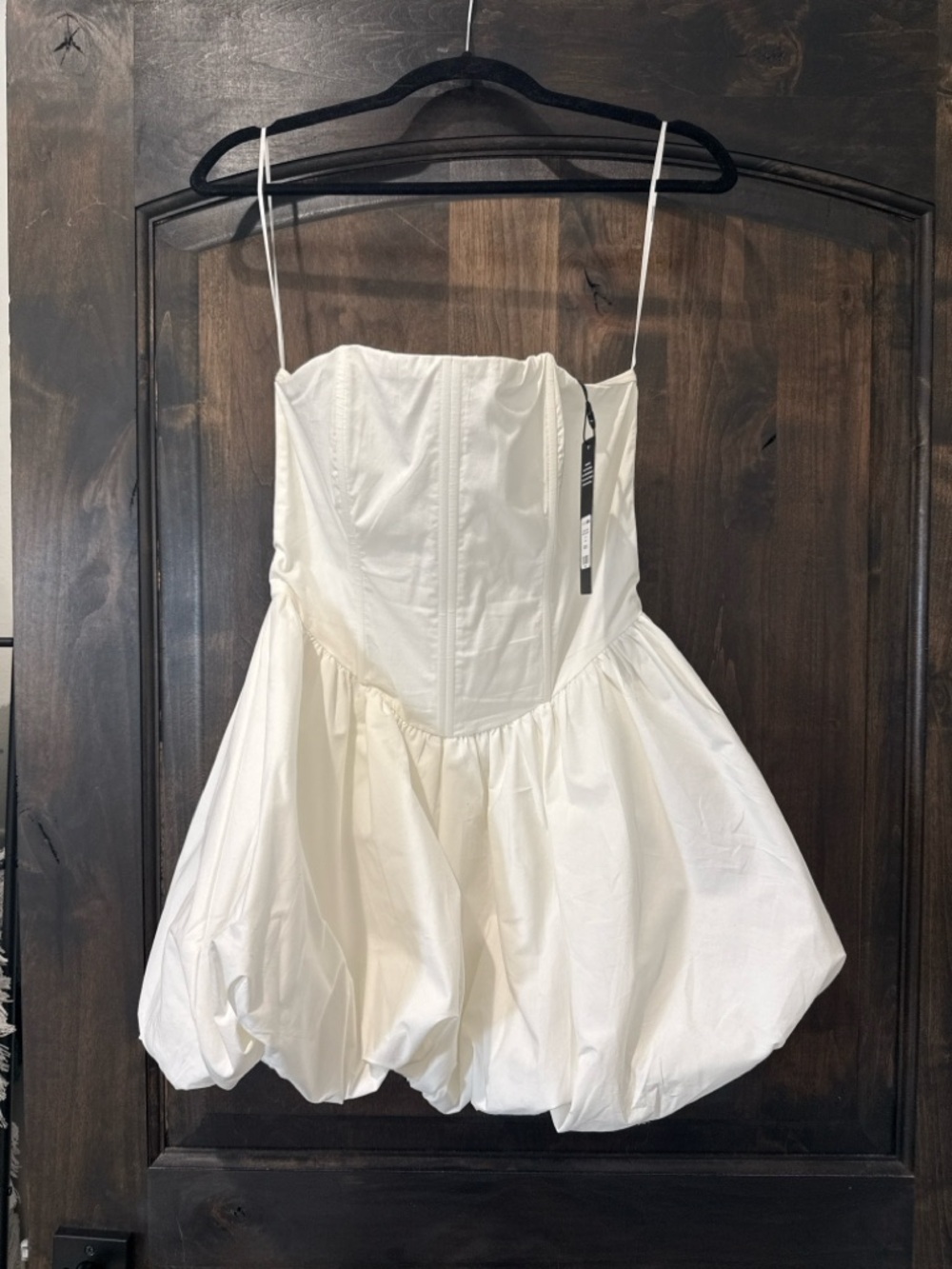 Fashion Nova White Bubble Mini Dress- Strapless